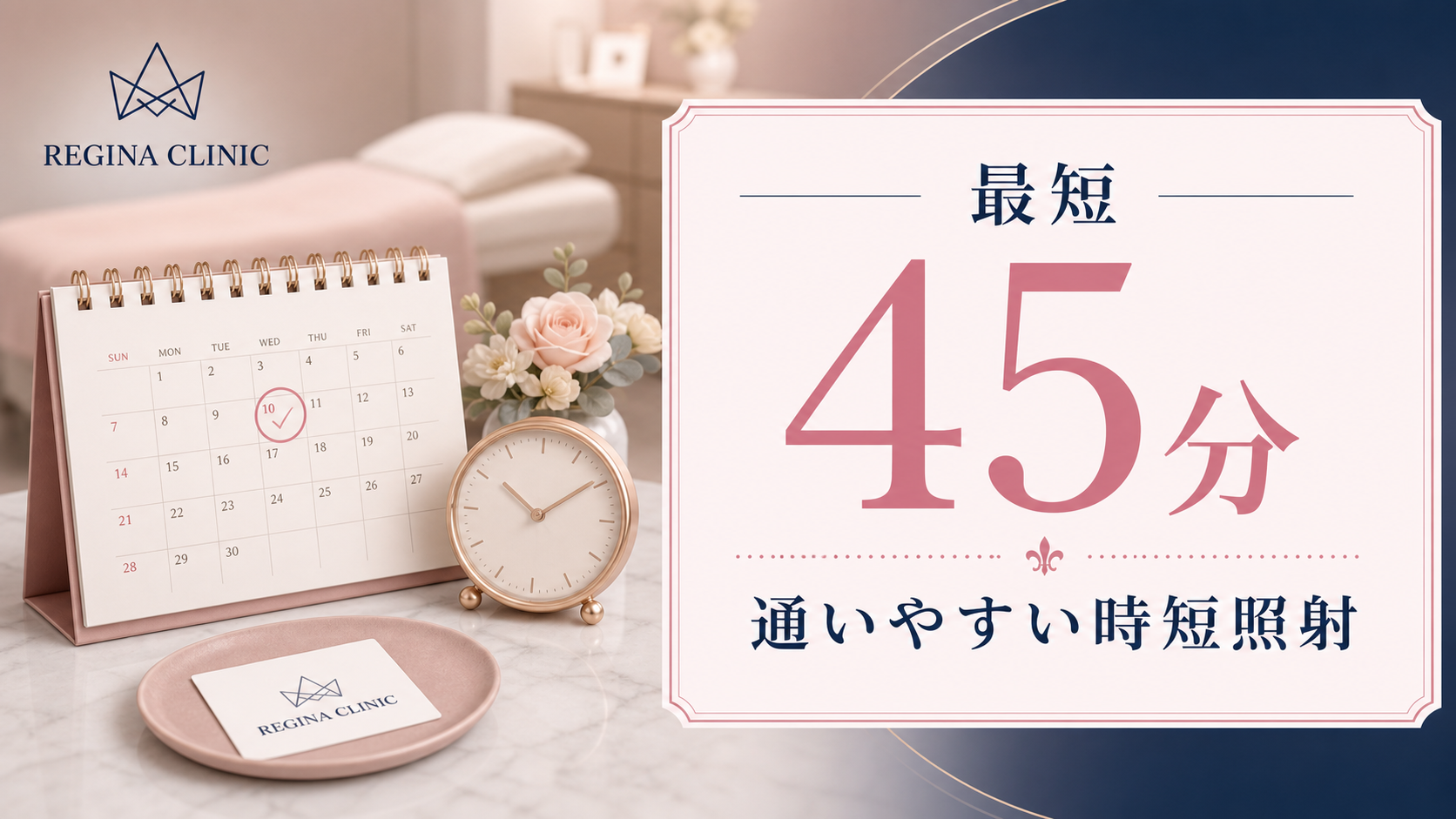 レジーナクリニックのおすすめポイント2: 最短45分で照射